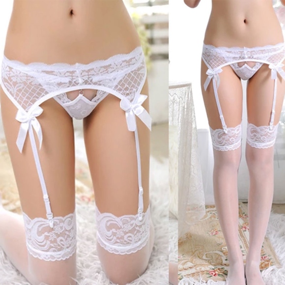 Unbranded Generic Accessories Sheer Lace Top Thighhighs